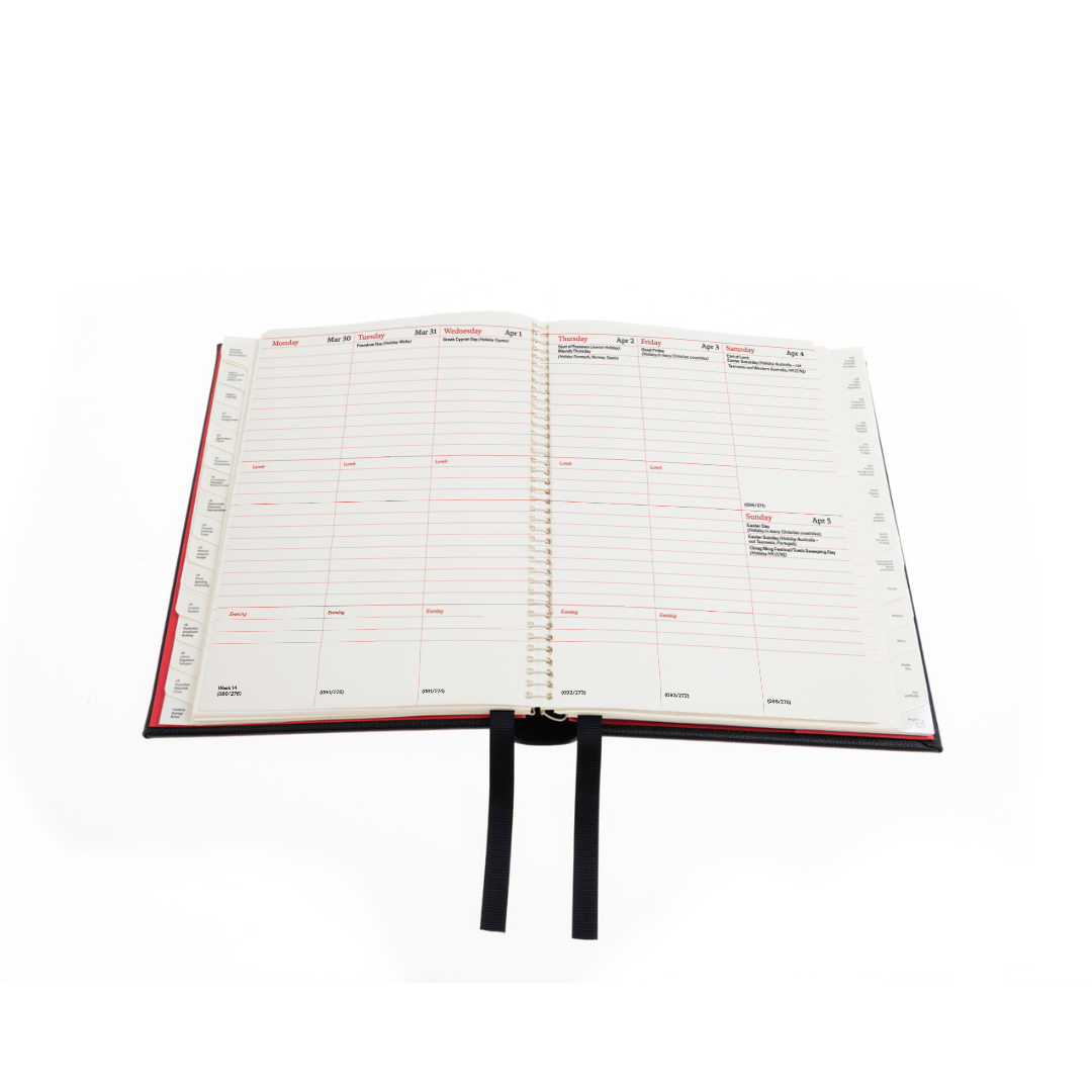 2026 Desk Diary - Week-to-View Planner - Black