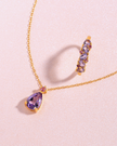 Rosa Rubin- & Amethyst-Anhänger mit Tropfenschliff aus 18k Gold Vermeil