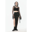 Dark in Love Morana Mesh Crochet Knit Bell Sleeve Crop Top