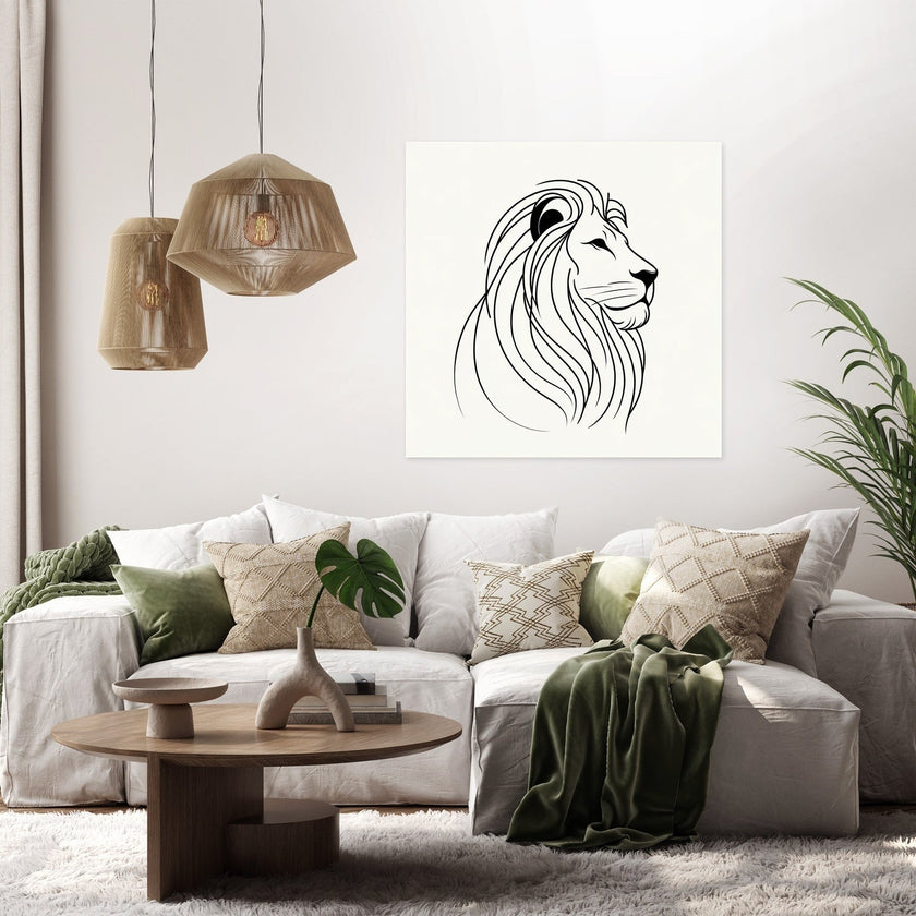 Regal Lion Silhouette Canvas