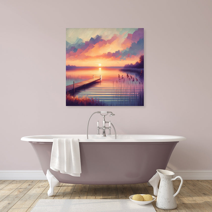 Sunset Lakeside Canvas