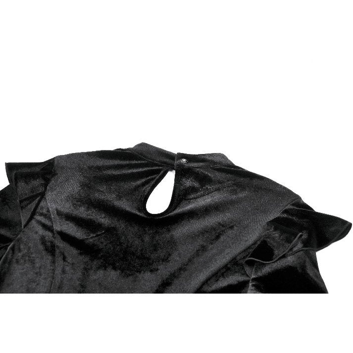 Dark in Love Gothic Velvet Lace High-Neck Top