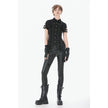 Dark in Love Punk Leather-Look Strap Detail Trousers