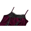 Dark in Love Serilda Velvet Lace Corset Top in Wine Red