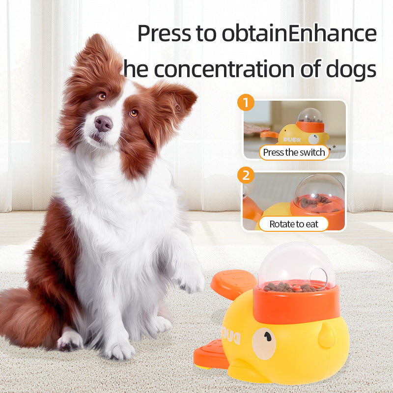 Dispensador Interactivo de Comida para Perros, Rompecabezas, Dispensador de Golosinas para Mascotas, Diseño de Pato de Dibujos Animados, Antideslizante, Juguetes de Alimentación Automática para Perros, Productos para Mascotas