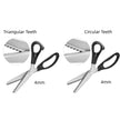Tijeras de sastre con dientes de perro triangulares, dentadas, de encaje hecho a mano, para corte de ondas en forma de arco