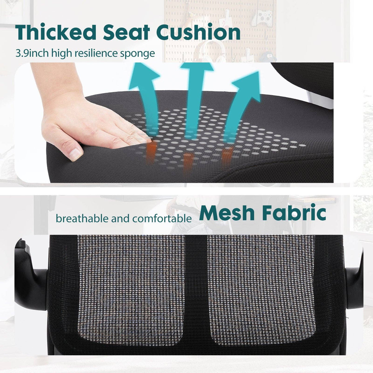 Auraspine Ergonomic Mesh Office Chair with Adjustable Lumbar Support & Breathable Backrest