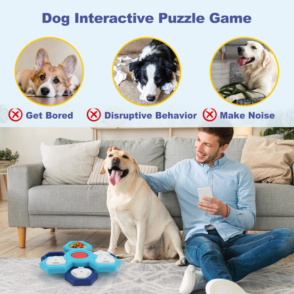 Cuencos para Perros con Rompecabezas de Alimentación Lenta de 4 Capas, Tazón de Comida Lenta para Perros, Antideslizante, Juego Interactivo de Rompecabezas para Perros, Tazón Lento, Productos para Mascotas