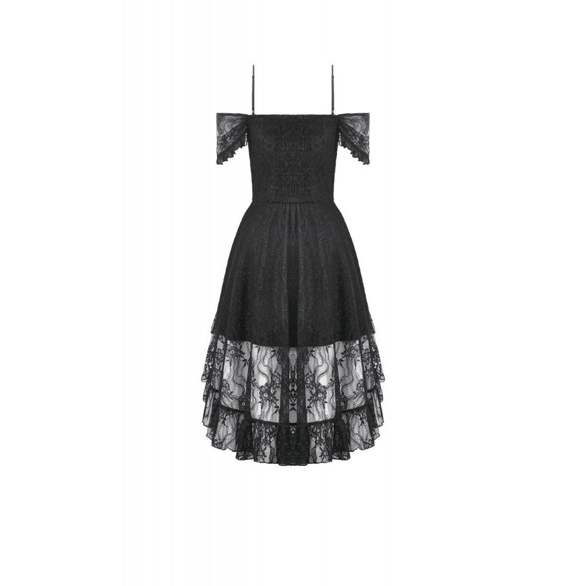 Dark in Love Romantic Gothic Lace Layered High-Low Dress