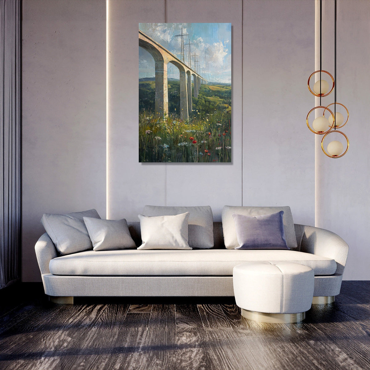 Millau Viaduct Impressionist Canvas