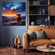 Twilight Contrast Highland Cow Canvas