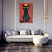 Edgy Black Cat Canvas