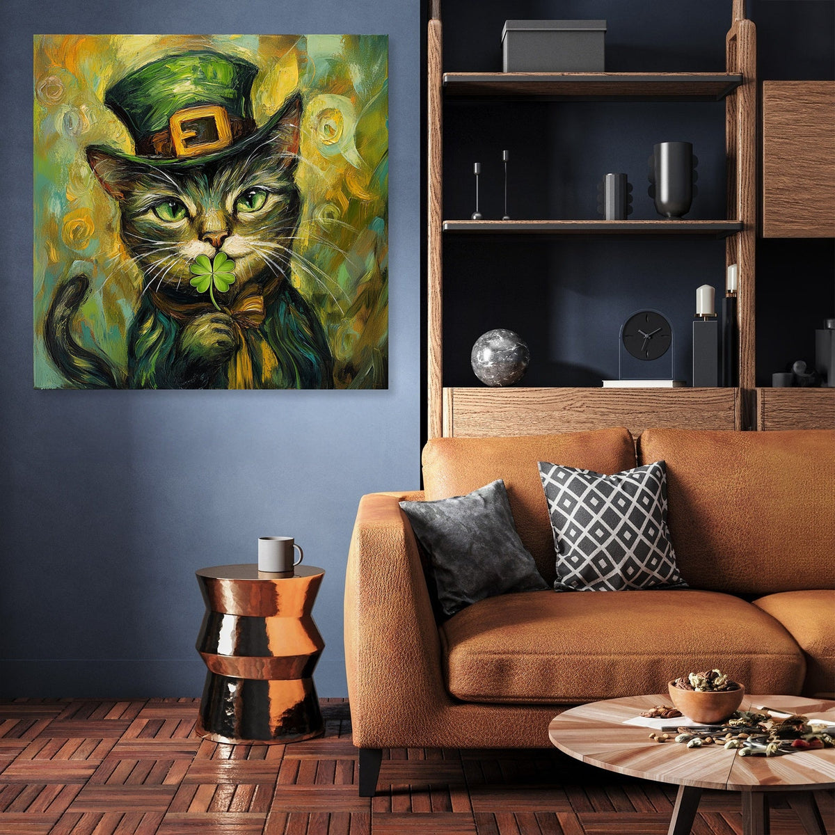 Leprechaun Cat Canvas