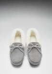Women's slippers, sheepskin, dove grey suede