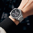 Reloj de cuarzo multifunción luminoso e impermeable tridimensional hueco