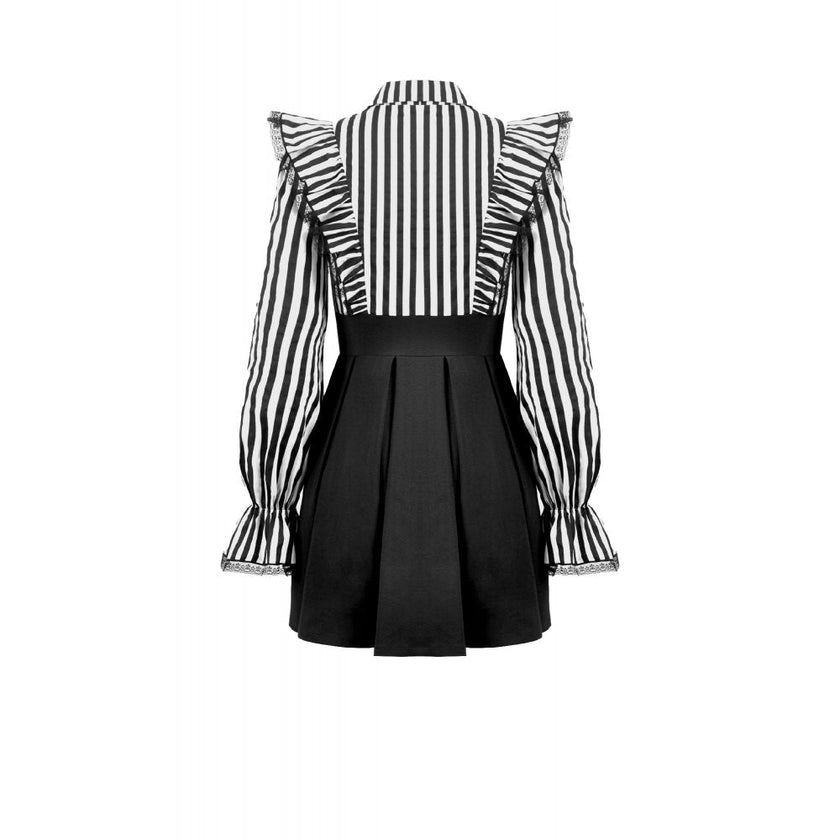 Dark in Love Striped Ruffle Gothic Lolita Dress
