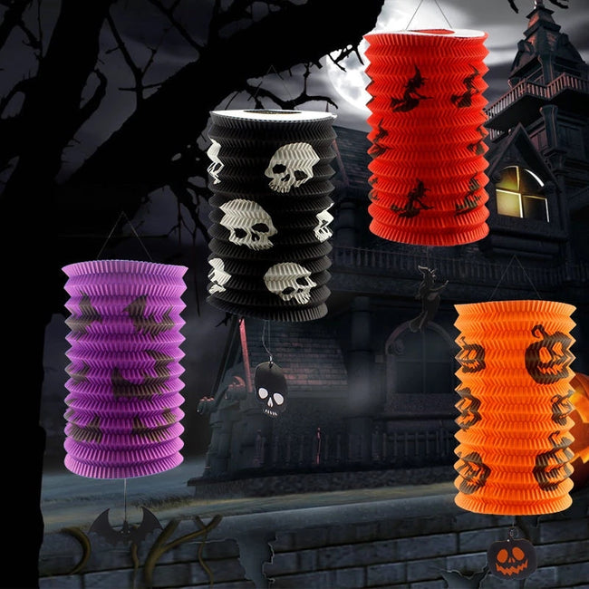 Linterna de órgano de Halloween, calabaza, linterna de papel, suministros para festivales, decoración para fiestas, manualidades, regalo, farolillo DIY