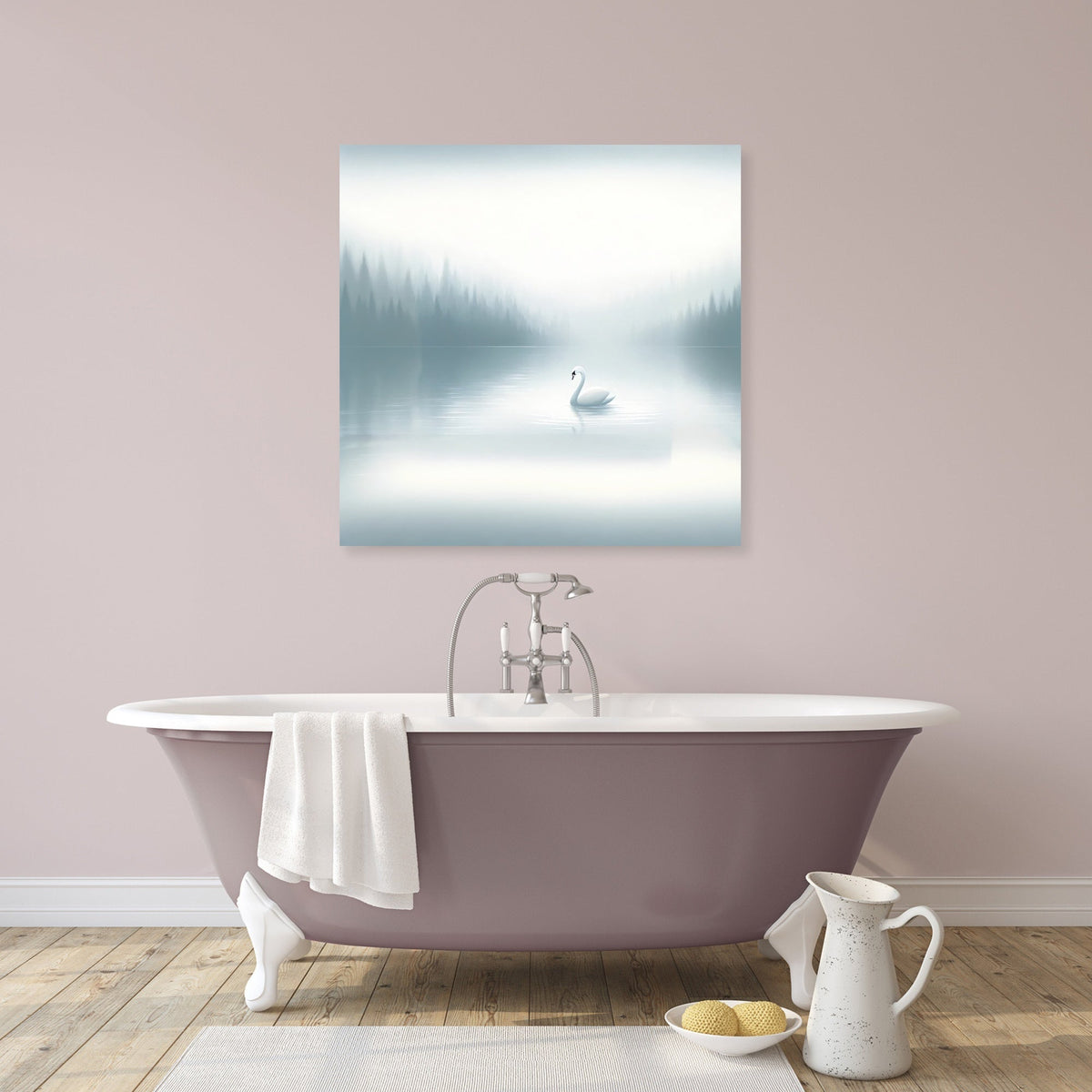 Serene Swan Lake Canvas