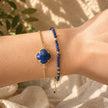 Milos Gemstone and Gold Bead Bracelet Lapis