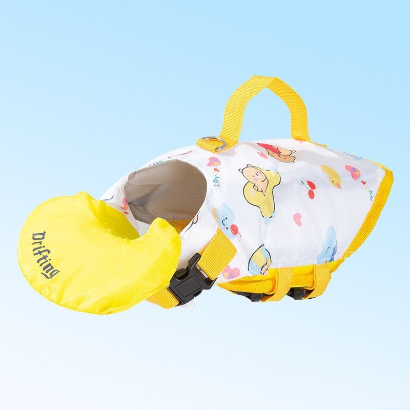 Dog For Swimming Only Cartoon Full Printed Cute Small Animal Traction Pet Life Vest