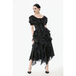 Dark in Love Seraphina Ruched Puff Sleeve Corset Top in Black