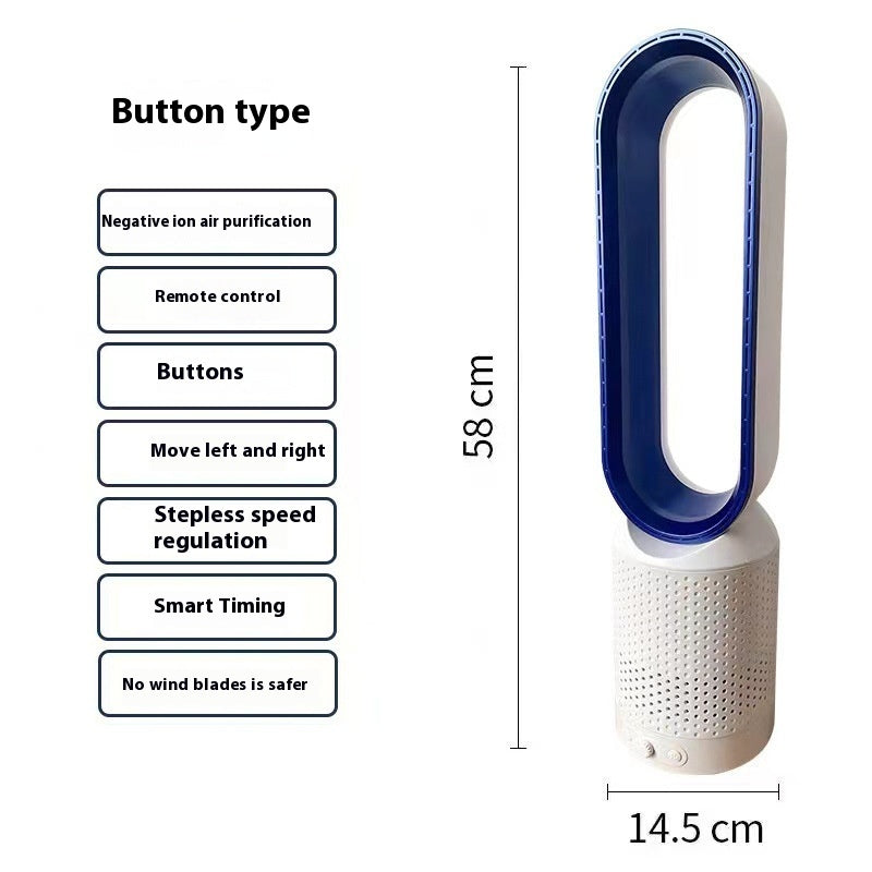 Anion Air Purification Fan Indoor Home Fan-free Blade Air Circulator Touch Screen Button