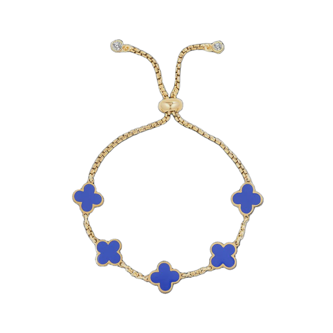 Bracciale in smalto a quadrifoglio