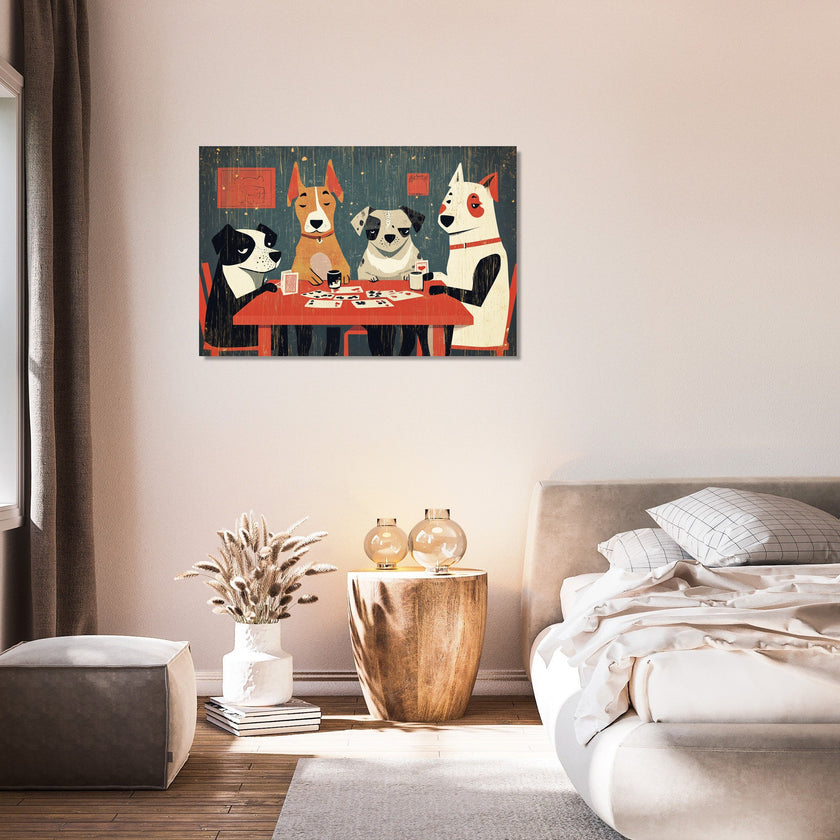 Canine Card Players Canvas