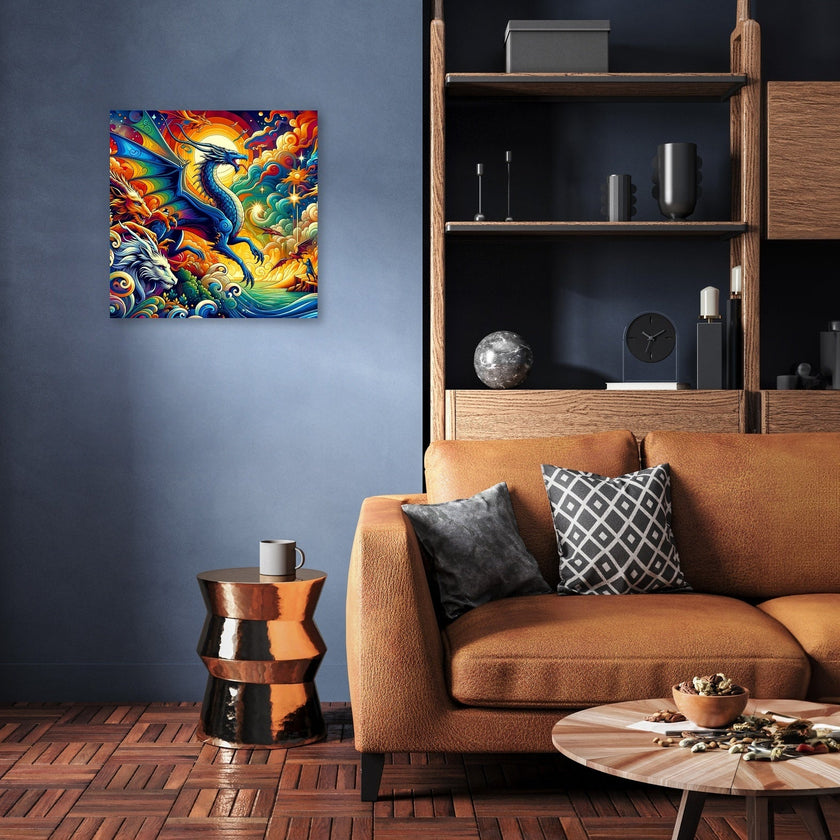 Dragon Fantasy Pop Art Fusion Canvas