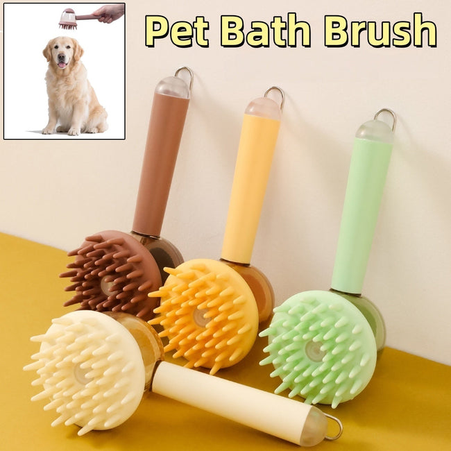 3-in-1-Haustierbadbürste für Hunde und Katzen: Duschmassagebürste, Enthaarungskamm und Schaumbürste, Anti-Frizz-Schönheitsbürste, Haustierprodukte
