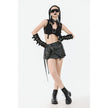 Dark in Love Evangeline Buckled Utility Crop Top in Black
