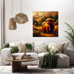 Timeless Highland Cow Serenity Canvas