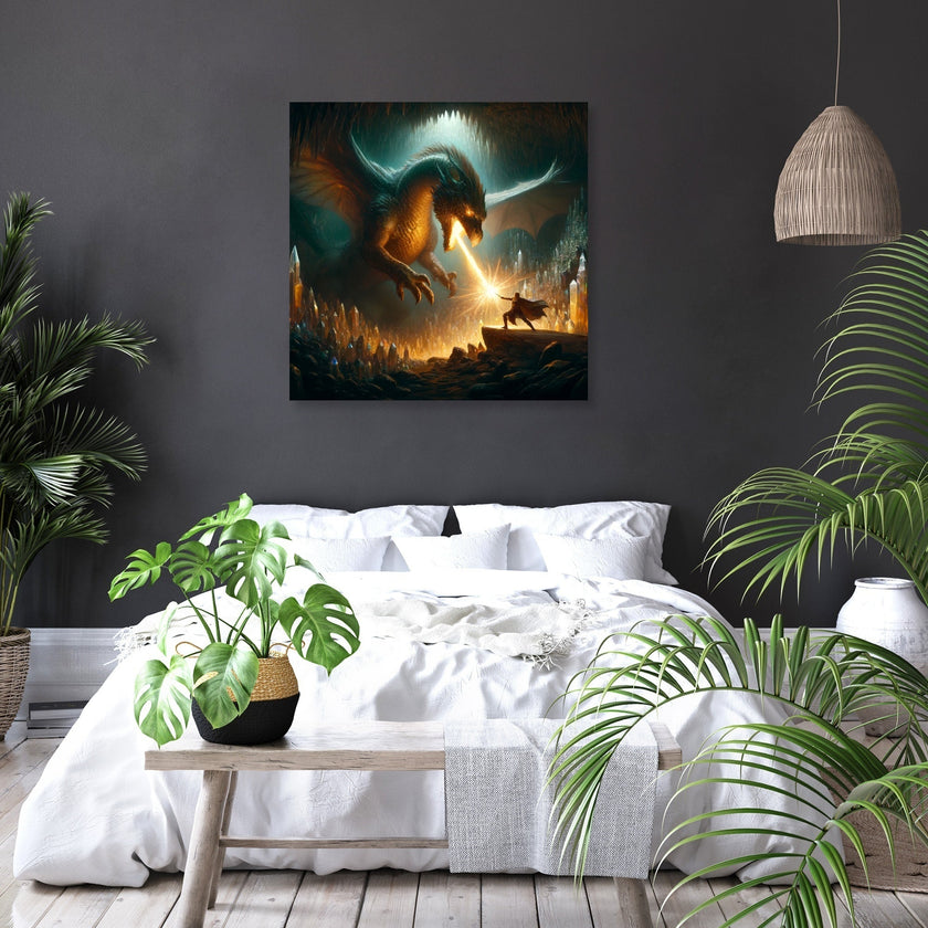Hero at the Dragon's Lair Canvas