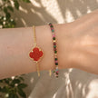 Milos Gemstone and Gold Bead Bracelet Multi-tourmaline