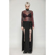Dark in Love Phoenix Black Slit Metal Long Skirt