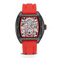 Men's Wine Barrel Type Mechanical Watch Silicone Tape