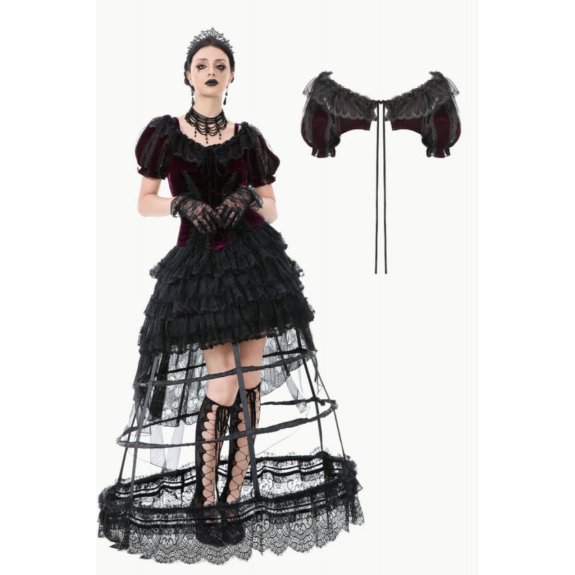 Dark in Love Isolde Velvet & Lace Puff Sleeve Bolero