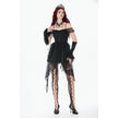 Dark in Love Morgana Gothic Off-Shoulder Lace Hem Dress