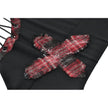 Dark in Love Punk Black and Tartan Cross Strap Nevida Top