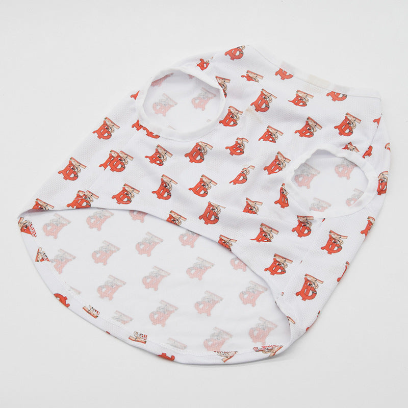 Summer Small Dog Letter Full Print Pet Vest