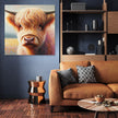 Gentle Highland Cow Gaze Canvas