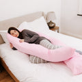 9 Ft Maternity Pillow And Case - Light Pink