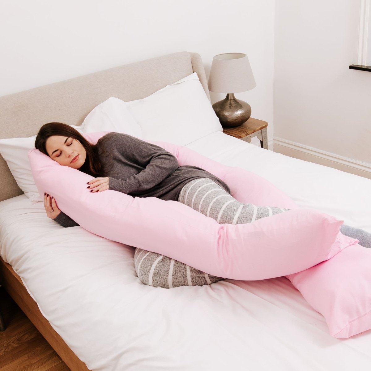 Almohada de maternidad de 2,7 m y funda - Rosa claro