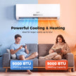 9000 BTU Mini Split Air Conditioner and Heater A++ Energy Efficient Split AC Cools Up to 42㎡