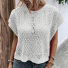 Knitted Hollow-out Crew-neck Pullover Bikini Swimsuit Dress Sun-protective Top