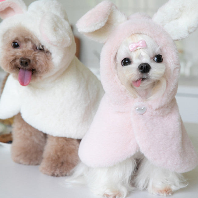Herbst Und Winter Flauschiges Kaninchen Modell Haustierkostüm Warmer Umhang Neujahr Hunde Und Katzen Haustierkleidung