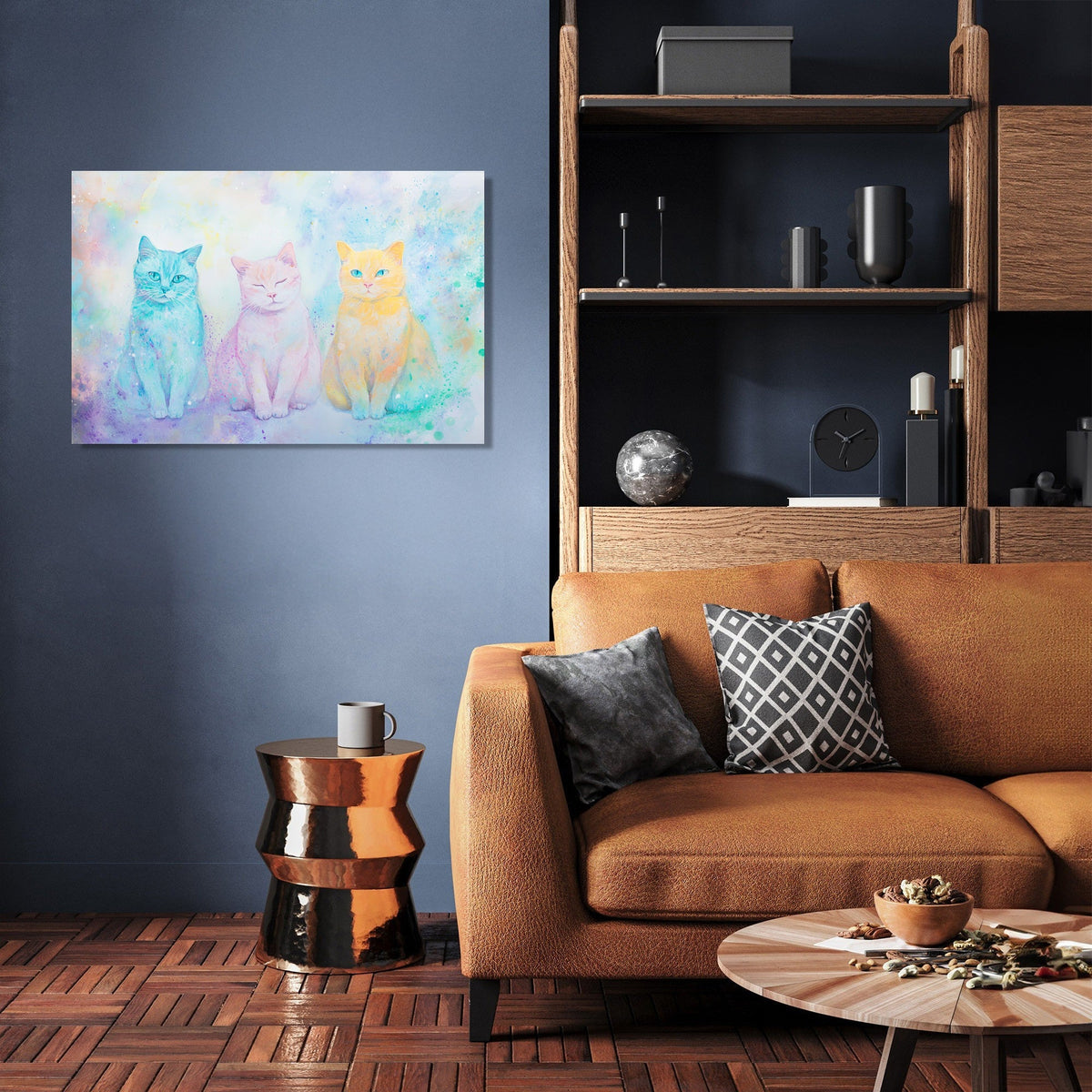 Tricolour Cats Canvas