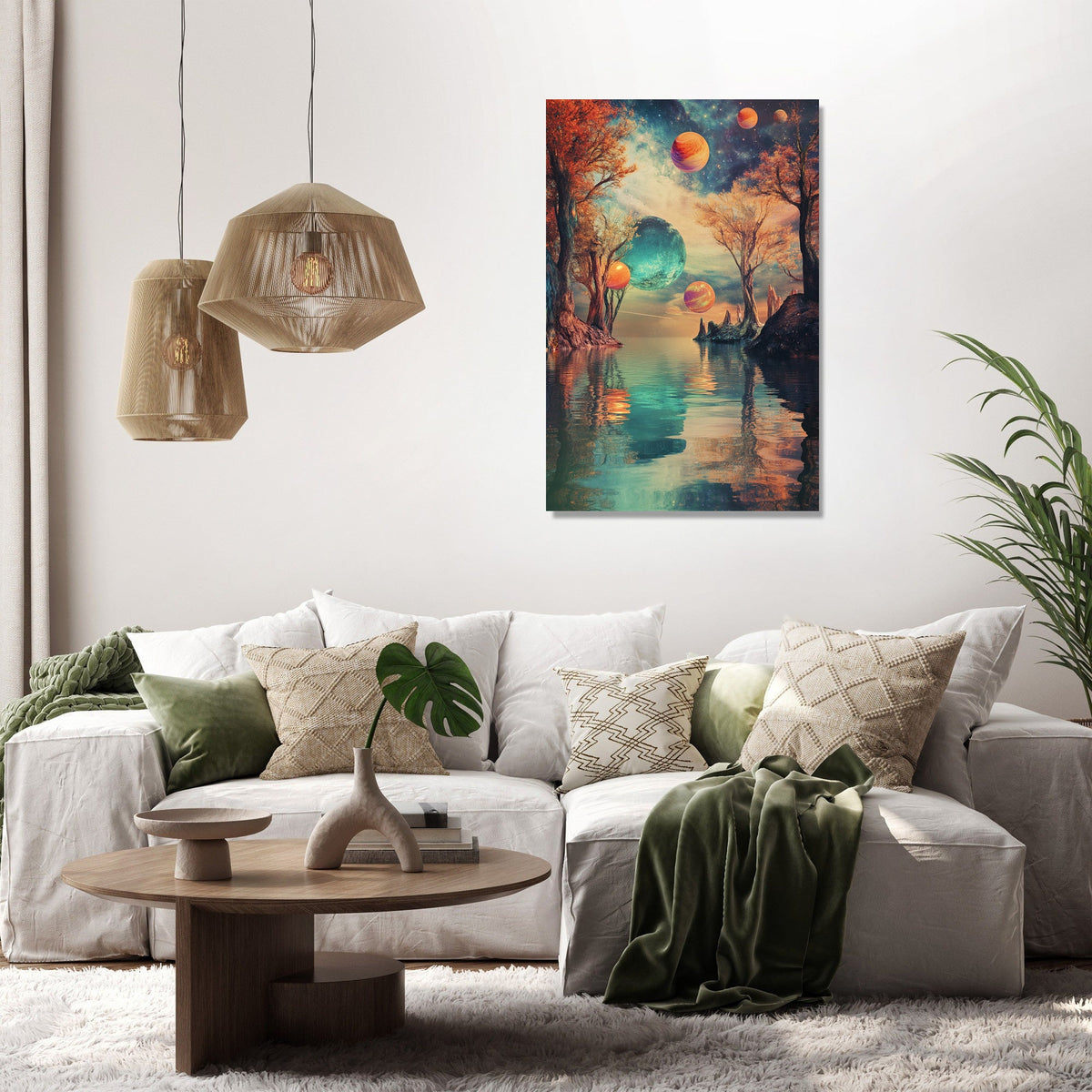 Planetary Leaves Canvas