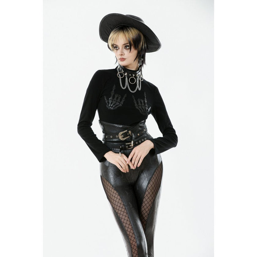 Dark in Love Lilith Skeleton Hands Long Sleeve Top
