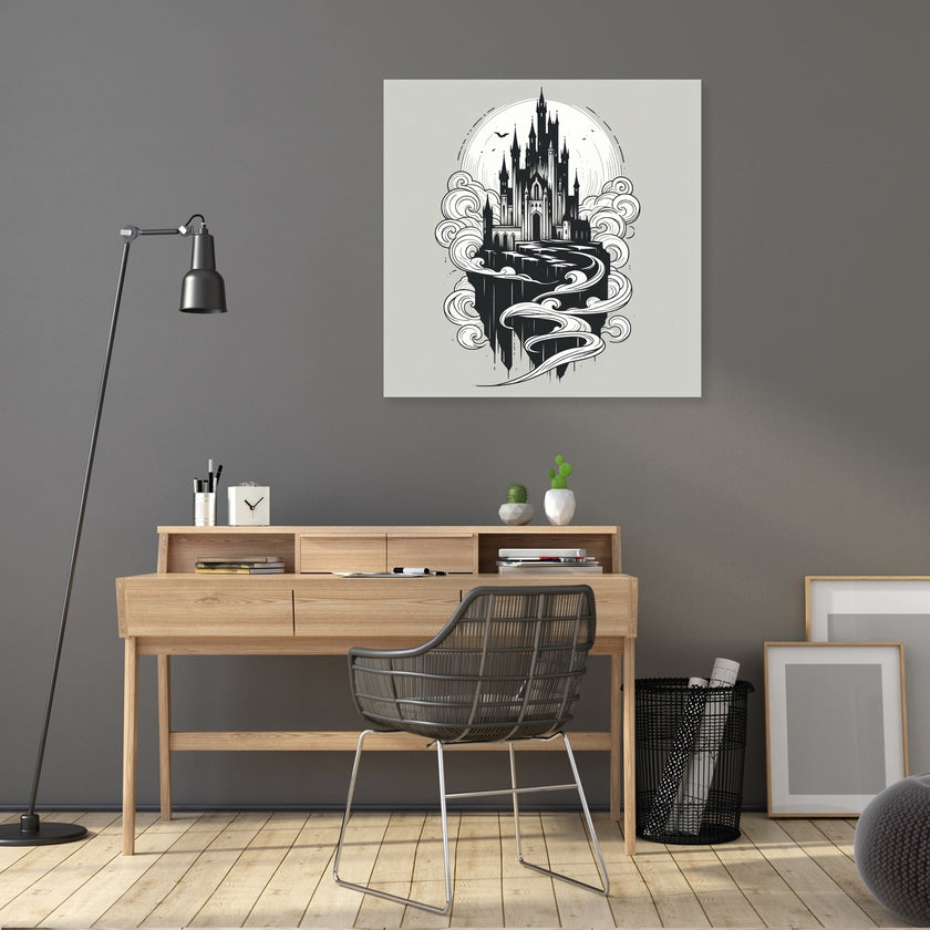 Misty Gothic Castle Canvas
